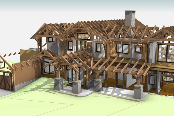 Nuttal-Ridge-Nanaimo-British-Columbia-Canadian-Timberframes-Design-Front-Exploded-Timber